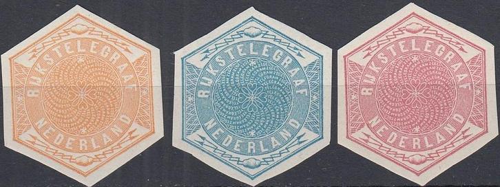 Nederland- 1877- Telegramzegel- Proefdrukken- Kleur - P, Postzegels en Munten, Postzegels | Nederland, Postfris, T/m 1940, Verzenden
