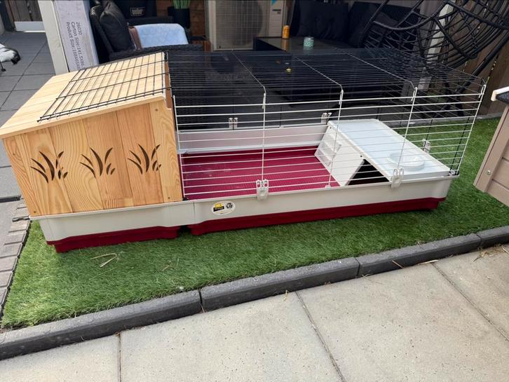 Ferplast Krolik 140 plus knaagdierkooi, Dieren en Toebehoren, Knaagdieren en Konijnen | Hokken en Kooien, Zo goed als nieuw, Kooi