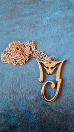 Zilverkleurige MJ Ketting Michael Jackson logo hanger, Ophalen of Verzenden, Zo goed als nieuw