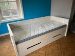 Ibiza style houten bed wit invl pocketveren matras, Ophalen, Gebruikt, 90 cm, Eenpersoons