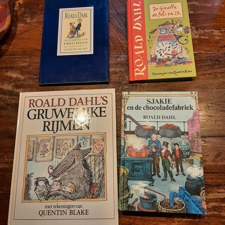 4x Roald Dahl. Sjakie,De giraffe,gruwelijke rijmen,Dreutelen, Boeken, Fantasy, Gelezen, Ophalen of Verzenden