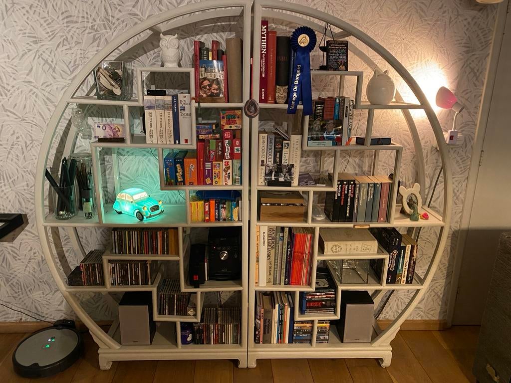 Ronde Chinese kast van hout, Huis en Inrichting, Ophalen, Met plank(en), Gebruikt, 150 tot 200 cm