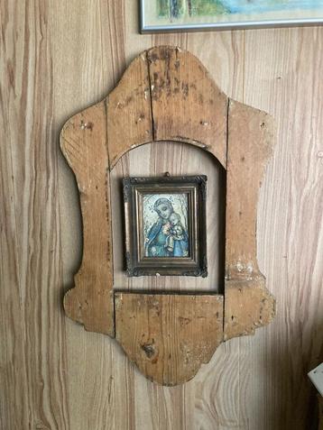 Brocante oude houten lijst - fotolijst beschikbaar voor biedingen