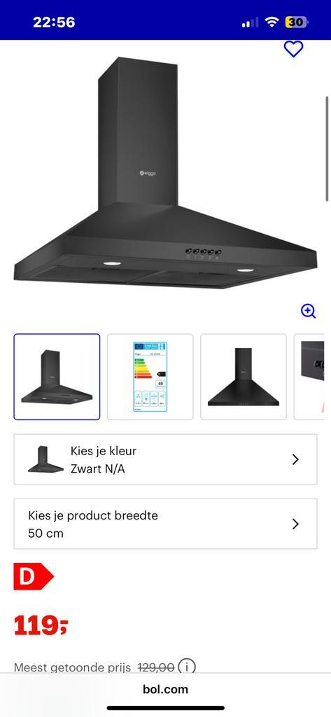 Wiggo Afzuigkap LED - 1 jaar oud, Witgoed en Apparatuur, Afzuigkappen, Gebruikt, Inbouw, Onderbouw afzuigkap, Minder dan 200 m³ per uur