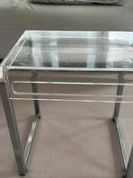 Vintage design 2 plexiglas tafeltjes, Ophalen, Kunststof, Vintage design, 55 tot 75 cm