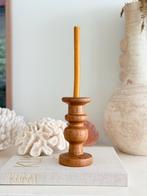 Vintage handgemaakte houten kandelaar, Ophalen of Verzenden, Overige materialen