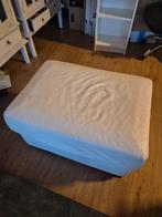 Witte leren hocker / poef, Ophalen, Gebruikt, 50 tot 75 cm, Leer