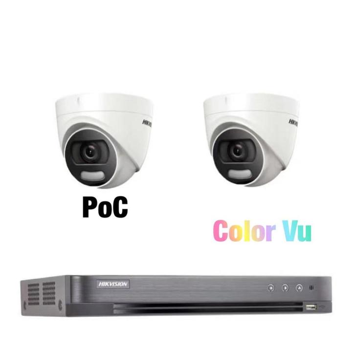5MP Hikvision ColorVu AcuSense Hybrid PoC set/DVR + 2camera, Audio, Tv en Foto, Videobewaking, Nieuw, Buitencamera, Ophalen of Verzenden