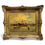 W. Didier - havengezicht, Antiek en Kunst, Kunst | Schilderijen | Klassiek, Ophalen of Verzenden