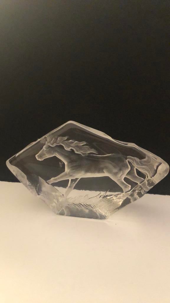 Vintage Mats Jonasson kristallen paard, Antiek en Kunst, Ophalen of Verzenden