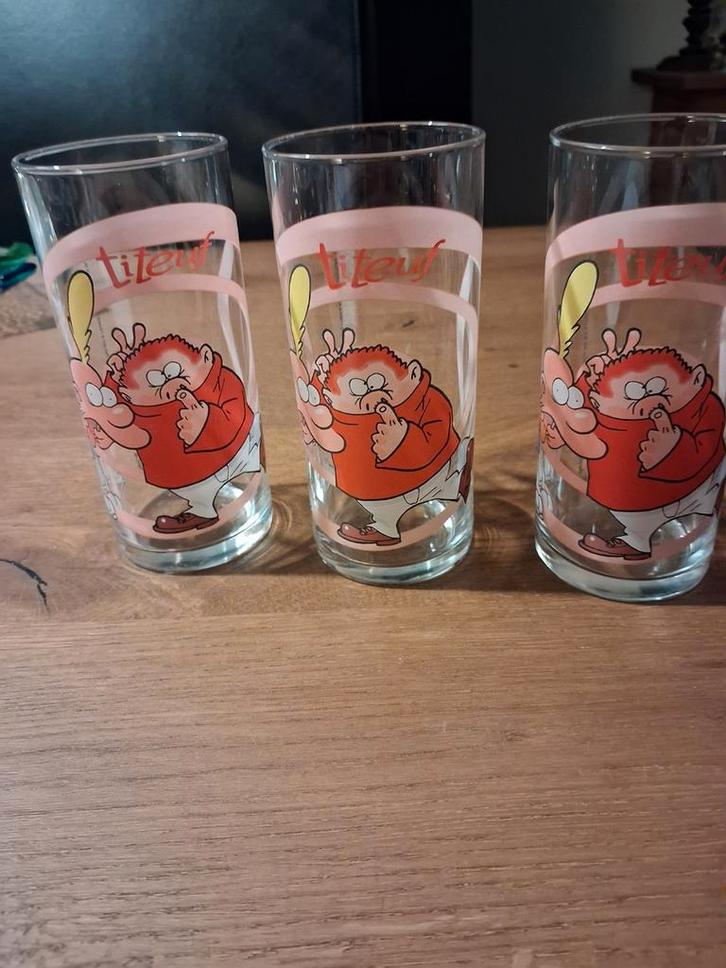 TITEUF -Coca Cola -  MCDonalds - 3 drinkglazen, Verzamelen, Glas en Borrelglaasjes, Zo goed als nieuw, Ophalen of Verzenden