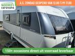 HOBBY PRESTIGE 560 WLU ENKELE BEDDEN + VOORTENT+MOVER+DOUCHE, Hordeur, Rondzit, Hobby, 7 tot 8 meter