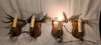 Vintage Wandlampjes met Hertengewei, Ophalen of Verzenden, Gebruikt, Metaal, Vintage