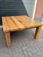 Massief Eiken Tafel - Robuust en Stijlvol, Ophalen of Verzenden, Gebruikt, Vierkant, Hout