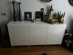 Dressoir BESTA hoogglans wit met glasplaat, Ophalen, Met deur(en), 150 tot 200 cm, Zo goed als nieuw