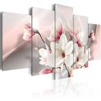241 Magnolia Bloemen 5 Luik Canvas Schilderij 200x100, Nieuw, 125 cm of meer, Ophalen of Verzenden, Schilderij