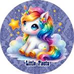 L251 icing frosting eenhoorn 20cm eetbare taart plaat print, Ophalen of Verzenden, Nieuw, Taarten, Versiering