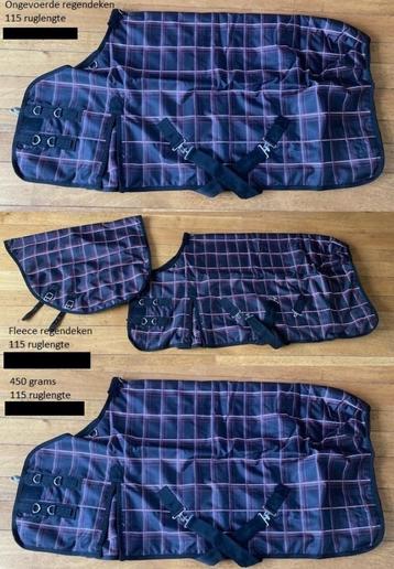 Set van 3 waterdichte dekens zwart Maat 115 ruglengte beschikbaar voor biedingen