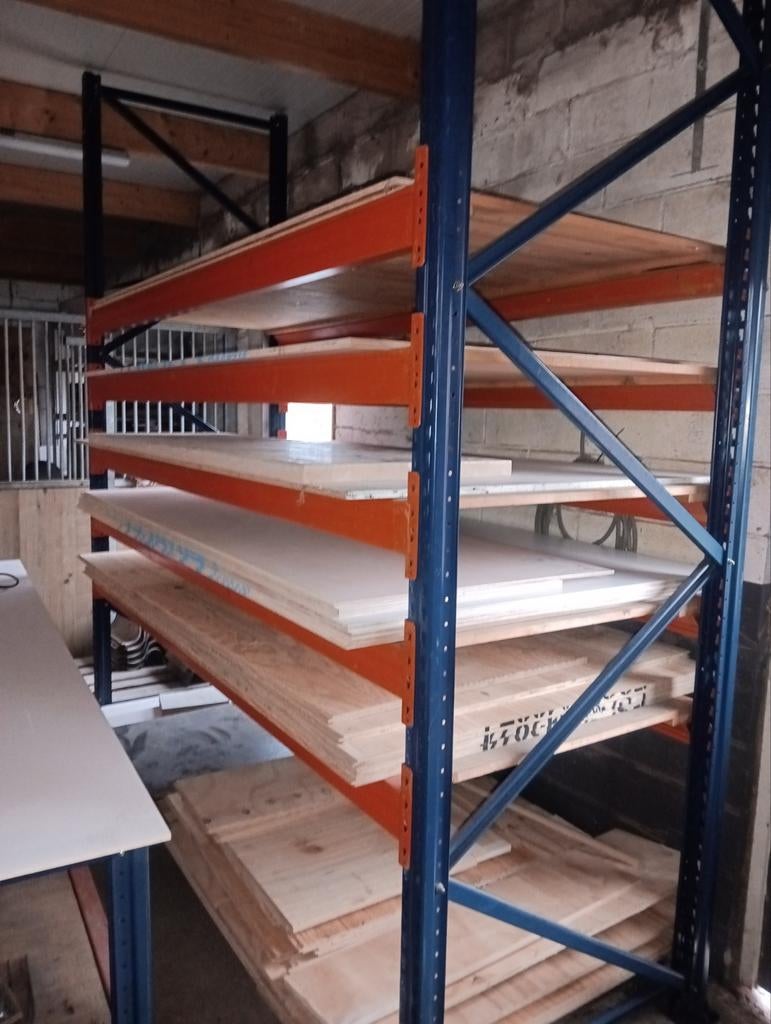 Palletstelling 1x4m met planken en aanrijdbeveiliging, Ophalen
