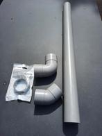 Hemelwaterafvoer buis 75mm 1m grijs, beugels & bocht 45/90, Ophalen, Pvc, 60 tot 80 mm, Nieuw