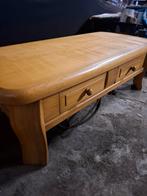 Licht Eiken Salontafel met 2 Lades, Ophalen, Gebruikt, 100 tot 150 cm, Klassiek
