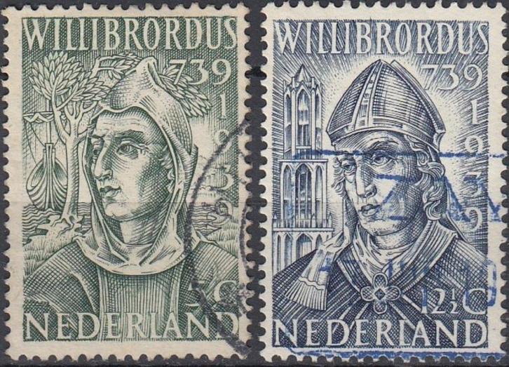 Nederland- 1939 - Willibrordus - NVPH-323 t/m NVPH-324 - G, Postzegels en Munten, Postzegels | Nederland, Gestempeld, T/m 1940