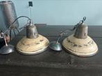 Mooie vintage hanglampen 2 stuks, Huis en Inrichting, Lampen | Hanglampen, Gebruikt, Vintage, Ophalen of Verzenden, Metaal