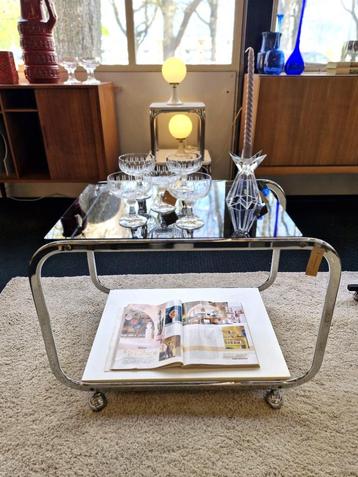 Vintage space age bartafel/ trolley chroom 70s beschikbaar voor biedingen