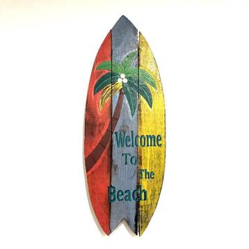 Handgemaakt Houten Surfboard met Palmboom – 82x30 cm – Indon beschikbaar voor biedingen