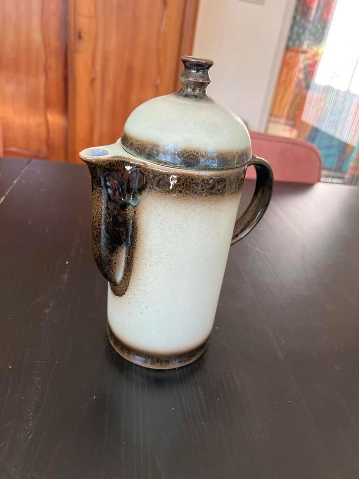 Vintage Ceramano Steinzeug Keramische Kan met Deksel Bruin/C, Antiek en Kunst, Antiek | Keramiek en Aardewerk, Verzenden