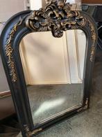 Barok spiegel zwart met goud bieden, Antiek en Kunst, Ophalen, Ovaal, Minder dan 100 cm