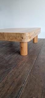 Grote vierkante grenen salontafel, jaren 70, Ophalen, Gebruikt, 50 tot 100 cm, Minimalistisch, Brutalist, Vintage