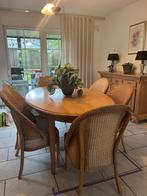 eiken tafel en stoelen, Huis en Inrichting, 100 tot 150 cm, 150 tot 200 cm, Gebruikt, Eikenhout