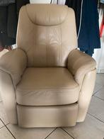 Beige fauteuil Elastoform, Huis en Inrichting, Fauteuils, Ophalen, Zo goed als nieuw, 50 tot 75 cm, Leer