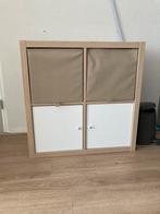 KALLAX kastje IKEA hout incl deuren en manden, Huis en Inrichting, Minder dan 100 cm, 25 tot 50 cm, Minder dan 150 cm, Zo goed als nieuw