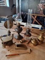Olielampen koper, strijkijzer, kan etc, Antiek en Kunst, Antiek | Lampen, Ophalen