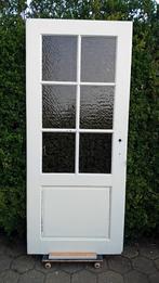 Opdekdeur met glas - Zelf opknappen!, Doe-het-zelf en Verbouw, Deuren en Horren, Gebruikt, Binnendeur, Ophalen of Verzenden, Glas