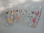 Vijf Vintage jaren 50/60 Limonadeglazen Swirl Atomic design, Huis en Inrichting, Glas of Glazen, Verzenden, Overige stijlen, Glas