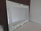 Spiegel met witte barok opdruk 50 x 70., Minder dan 100 cm, Rechthoekig, Zo goed als nieuw, 50 tot 75 cm