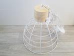 Nieuw metalen hanglamp / draadlamp wit met houten top, Ophalen, Nieuw, Minder dan 50 cm