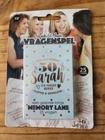 Vragenspel Sarah 50 jaar

25 vragen, Ophalen of Verzenden, Nieuw, Feestartikel, Abraham of Sarah