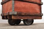 Industriële kar fabriekskar wielen plantenbak haardhout GAAF, Antiek en Kunst, Verzenden