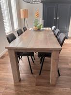 Steigerhouten Tafel Greywash - 215x90cm, Ophalen, Gebruikt, 200 cm of meer, 50 tot 100 cm