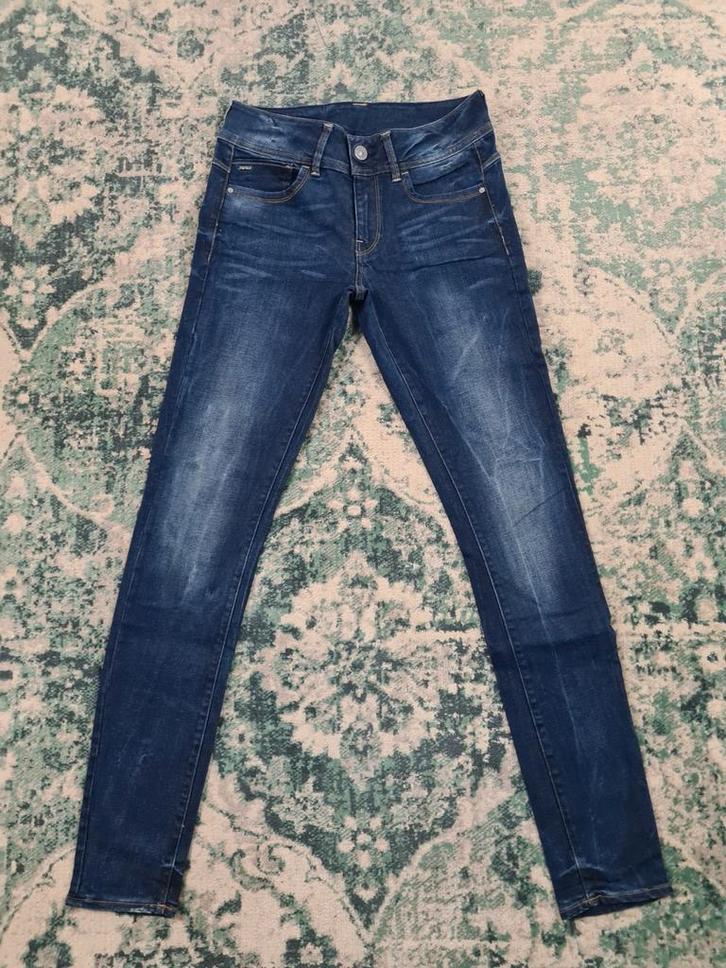 G-star raw mid skinny W28 L32 WMN Tulsi2832 Blauw, Kleding | Dames, Spijkerbroeken en Jeans, Zo goed als nieuw, W28 - W29 (confectie 36)
