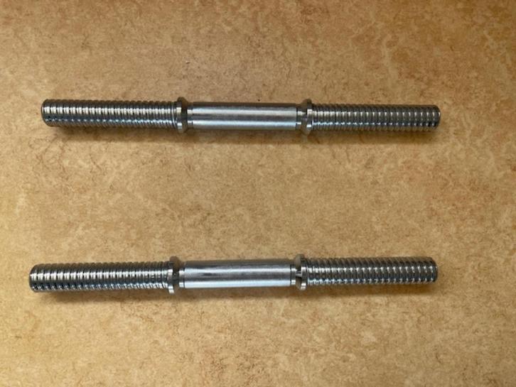 Set Dumbellstangen 42 cm (met schroefsluiting) z.g.a.n., Sport en Fitness, Fitnessmaterialen, Zo goed als nieuw, Dumbbell, Ophalen