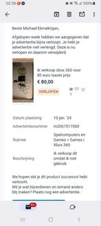 ik verkoop xbox 360 voor 80 euro laatste prijs, Spelcomputers en Games, Met 1 controller, Zo goed als nieuw, Ophalen, Met games