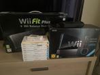 Zwart Wii + Wii Fit + 2 Controllers + Spellen, Verzenden, Met 2 controllers, Met games