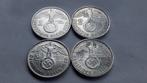 WO2 4x 2 Reichsmark zilver nazi duitsland., Ophalen of Verzenden, Duitsland, Setje, Zilver