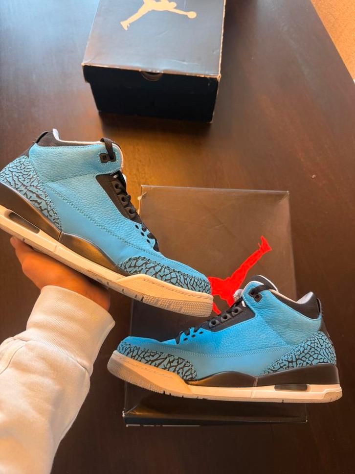 Jordan 3 Powder Blue, Kleding | Heren, Schoenen, Zo goed als nieuw, Blauw, Verzenden