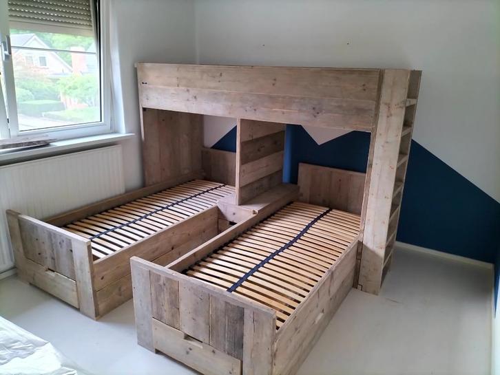 Bedden, bureaus en kasten van steigerhout ALLE MATEN, Huis en Inrichting, Slaapkamer | Bedden, Nieuw, Eenpersoons, Overige maten
